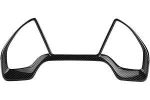 KIMISS Bord de Tableau de bord Avant de Voiture ABS Bagues Décoratives avec Garniture(Fibre de carbone)