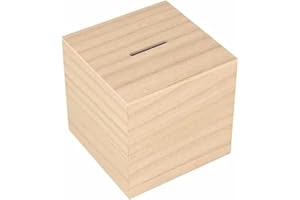 ARTEMIO Hucha cuadrada madera 8,7 x 8,7 cm