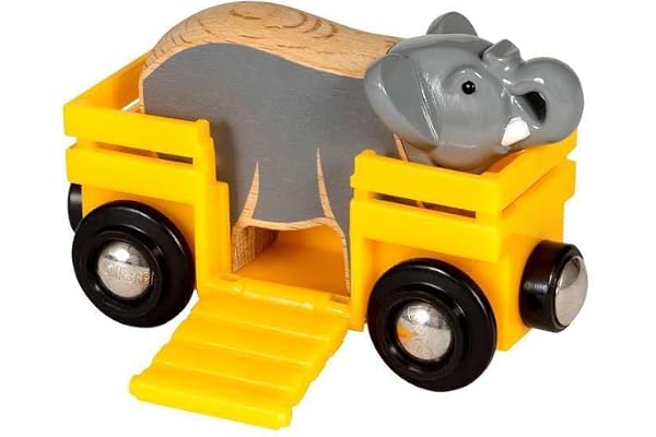 Brio World WAGON ET ELEPHANT, 33969, Jaune