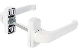 Amig - Set of 2 Door Handle with Rose | Epsilon Model | 132 x 70 mm | 8 mm Square | Elegant and Simple Design | Ergonomic Grip Handle | White Aluminium