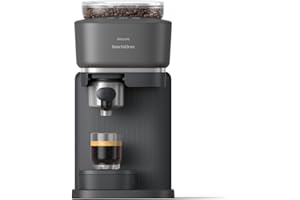 Philips Baristina Machine à expresso - Un véritable expresso, en toute simplicité - Compacte - 16 bars de pression - Broyeur intégré - Machine noire avec porte-filtre noir (BAR300/60)
