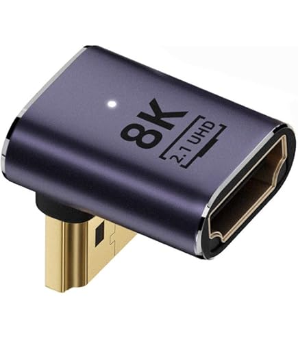 RIIEYOCA 8K Micro HDMI Adapter – 90° Winkel, 48 Gbps, Unterstützt 8K@60Hz & 4K@120Hz, 2er Pack, Kompatibel Mit Raspberry Pi & Kameras