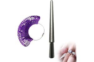 XOXVURI Anello Mandrino Sizer Finger Mandrino Misuratore Anelli Dimensionamento Metro Dita Gauge Set Gioielli Strumenti Taglie Standard per Regno Unito, UE, USA e Svizzera