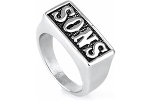HIJONES Schmuck Herren Edelstahl Biker Ringe SO/NS/SONS Weinlese