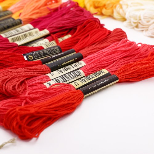 200 Docken Sticktwist Stickgarn 8m 6/faedig Multicolor farblich bunt Basteln Set - 5