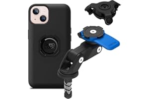 QUAD LOCK Soporte de Teléfono para Tubo de Dirección de Moto (V2) con Amortiguador de Vibraciones y Funda mag para iPhone 13