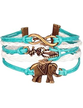 Infinity Elefant Durchf?hrung unendlich blauen und weißen Armband Karma gestrandet