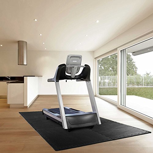 Schutzmatten Set von #DoYourFitness mit 6 Puzzlematten 6 Steckelementen á 60 x 60 x 1,2 cm (ca. 2,2m²) – Unterlegmatten bzw. Multifunktionsmatte für Fitnessgeräte / sicherer Bodenschutz für Sportgeräte (z.B. Spining-Fahrräder,Crosstrainer, Laufband oder Hantelbank), Gymnastikräume, Keller – Matten Schutz vor Kratzern, Dellen, Kälte, Lärm, Flüssigkeit / erhältlich in schwarz grün blau - 7