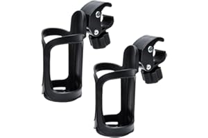 DOULEIN Bike Bottle Holder,2 Pack Stroller Cup Holder 360 Degrees Rotation Water Bottle Cage Bicycle Drink Holder for Bicycles, Mountain Bikes, Baby Strollers and Wheelchair