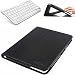 Produktbild boriyuan Samsung Galaxy Tab 4 10.1 T530 T535 Echt Leder Case Tasche Smart Cover mit bluetooth Tastatur Keyboard (Deutsch Layout) + Stylus + Displayschutzfolie+Tuch (Galaxy Tab 4 10.1 T530 Schwarz)