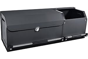 XCF Auto Trunk Organizer, Pieghevole Auto Trunk Storage Organizer con Coperchio e Maniglia Robusta e Stoccaggio per SUV, Camion, Sedan (Nero, XL 92 * 29 * 31cm)