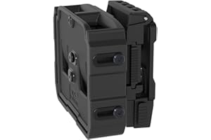OMITAC Porta cargador doble universal giratoria 360° para cargador de 9 mm, 10 mm, .357, .40, .45 calibre, doble y individual apilable –porta cargador de polímero con clip de cinturón 360° |Tensión ajustable