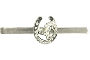 WILLIAM STURT FINE PEWTER Krawattennadel "Hufeisen und Pferd" aus Zinn (Pewter) von Hand Gegossen