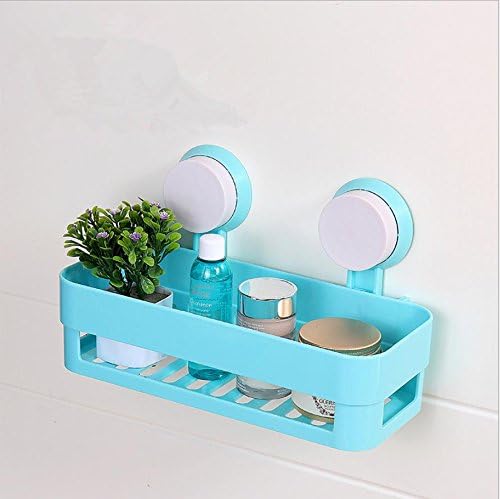 GYMNLJY Rectangular shower suction cup Rack storage shelf , blue , cm 26*11*7