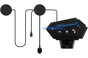 OBEST Auriculares Inalámbrico Moto Bluetooth, Casco Auricular con Sistema de ComunicacióN Manos Libres y FuncióN de ReduccióN de Ruido, para una Variedad de Montados en Casco