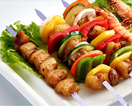 Bekith Edelstahl Grillspieße Doppelspieße, 38cm, Set von 10 - 3