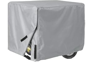 OUKENS Couverture de générateur électrique Universel, Protection de générateur couvre électrique de Patio de Jardin extérieur adaptée générateurs 3000-5000 Watts, Housse de protection imperméable(Gris)