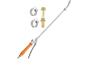 Puupaa Repuesto de varita pulverizadora de 29 pulgadas, varita pulverizadora universal de latón de 1/4 pulgadas y 3/8 pulgadas, varita de pulverización de lavadora a presión con 2 válvulas de apagado