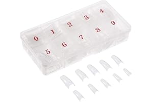 SIKEYDELS 500pcs Unghie Finte Adesive in Acrilico Ricostruzione Unghie trasparenti Artificiale Falsi Unghie da Donna per Saloni di Manicure Unghie in 10 taglie con Scatola Arte Nail Tips…