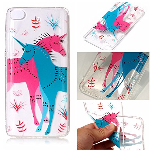 Xiaomi 5S Case, Xiaomi Mi 5S Cover,Transparent Clear Soft TPU Gel Cover Protector Case for Xiaomi Mi 5S, Cozy Hut Crystal Clear TPU Case Soft Slim Anti-Scratches Shock Absorption Soft Silicone Back Colorful Printed Pattern Silicone Case Protective Cover Cell Phone Case for Xiaomi Mi 5S 5.15 Inch - Couple unicorn