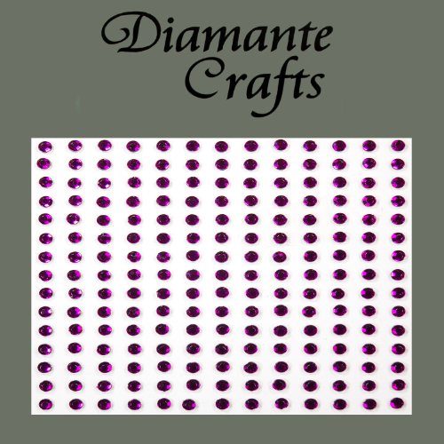195 x 3mm Purple Diamante Self Adhesive Rhinestone Body Vajazzle Gems - created exclusively for Diamante Crafts