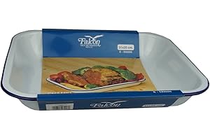 GENWARE Galware 61031 Falcon Housewares Pan de cuisson en émail, 31cm x 25cm x 5cm, blanc
