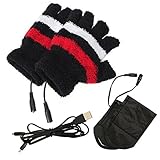 Stoff: Plüsch Weich Plüsch Winter USB Elektrisch Handschuhe Fingerlos Heizung Erhitzt Hand Wärmer Handschuhe Computer Laptop Hitze Handschuh Fäustlinge