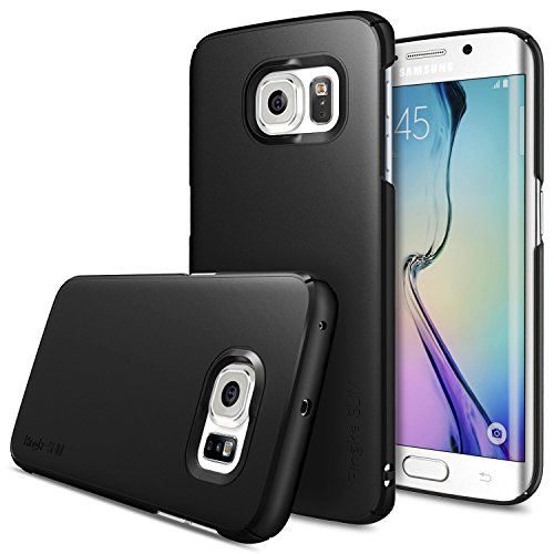 Funda Galaxy S6 Edge - Ringke SLIM    Completo Top   Bottom Cobertura    BLACK  Fluid Borde Curvo Touch Dise  o Avanzada Dual Coating Tecnolog  a All Around Protecci  n de Borde Duro Carcasa Funda para Samsung Galaxy S6 Edge - ECO Paquete