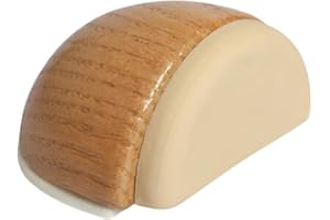 BUYLUX Tope Puertas Suelo Adhesivos de Madera - Sujeta Puerta Decorativos - Topes para Puertas Retenedor Pared - Aguanta Puertas (Roble)