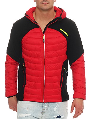 TEMSTER Herren Steppjacke bergangsjacke Fleecejacke Outdoor sperlight 23292-23293 (XXL(56), 23293-rot)