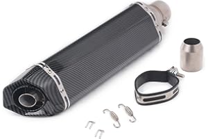 TPWEWRX Silencieux d'échappement universels de moto 38-51mm Texture en fibre de carbone noire Tuyau d'échappement arrière En acier inoxydable Éliminateur de bruit Moto DB Killer pour ATV Scooter (C)