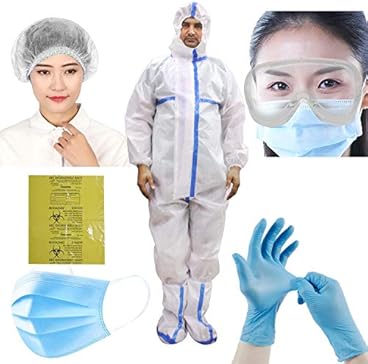 ORILEY ORPPE6 6-in-1 PPE Kit Personal Protective Equipment Combo with DRDO Approved Coverall Suit, Meltblown F