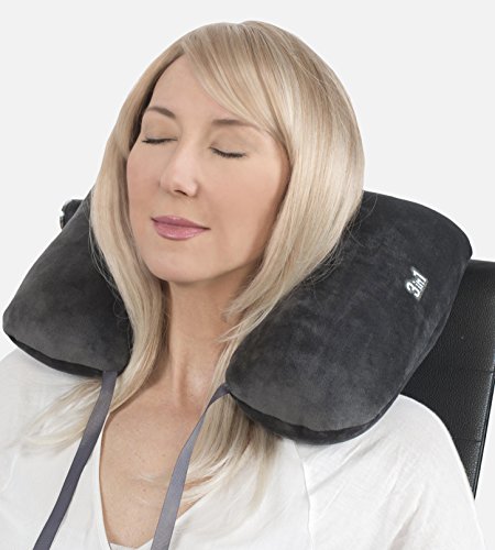 daydream: patentiertes 3-in-1 Nackenkissen mit Mikroperlen, schwarz (N-5501) - 2