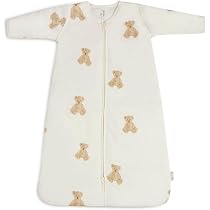 Jollein Schlafsack Baby - Teddy Bear - 70 cm - Baumwolle - 2.0 bis 3.0 Tog - Abnehmbare Ärmel - Baby Schlafsack