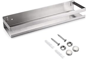 SUMNACON Mensola angolare per bagno, in acciaio inox, accessori da bagno, mensola da parete per doccia, organizer per cucina, bagno, soggiorno, hotel (40cm, argento)