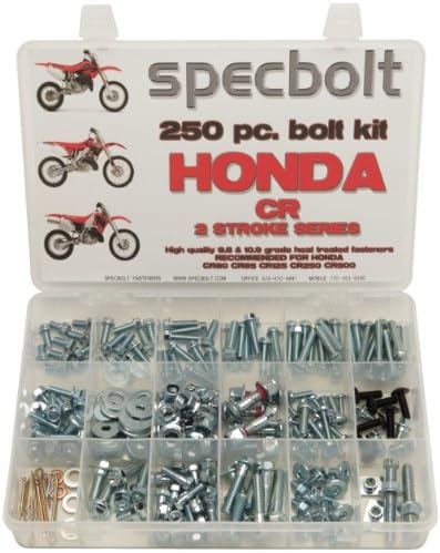 250pc Specbolt Honda CR Two Stroke Bolt Kit for Maintenance & Restoration of MX Dirtbike OEM Spec Fastener CR80 CR85 CR125 CR250 CR500