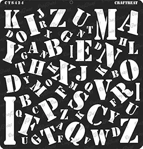 CrafTreat Alphabet Letter Stencils for Craft and Art - Alphabets Stencil - Size:12X12 Inches - Alphabet Stencils for Painting on Canvas, Fabric, Paper, Wall, Wood and Tile