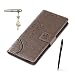 Produktbild HTC One mini 2 Hülle, HTC One M8 Mini Schutzhülle, Alfort 3 in 1 Lederhülle / handyhüllen Fashion Design Premium PU Leder Hohe Qualität Tasche Case Cover Kasten Abdeckung Wallet für HTC One mini 2 / HTC One M8 Mini 4.5" Smartphone Funktion Standfunktion Unterstützte Telefone und Magnetverschluss mit Schmetterling ( Grau ) + Alfort Schwarz Stylus Pen + Netter Staub Stecker