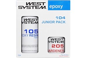WEST SYSTEM 104 Epoxy Junior Pack - 105 Resin (500g) & 205 Hardener (100g) - Clear Resin & Hardener for Wood, Metal & Fibreglass Repairs - Marine Grade Epoxy for Woodwork, Repair and DIY