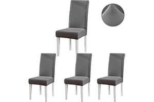 ARNTY Stuhlhussen 4/6er Set, Stuhlbezug Jacquard Esszimmer Stuhlhussen Schwingstühle Universal Hussen für Stühle für Esszimmer, Hotel, Küche, Zeremonie (Dunkelgrau, 4 Stück)