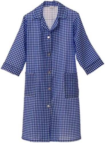 HDUK Tabards and ApronsHDUK Ladies ¾ Length Sleeve Check Home/Work Overall Tabard Apron/Available in 6 Colours and in UK Sizes 8-10 up to 24-26 (UK 24/26 (XXOS), Navy Blue)