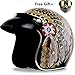 Price comparison product image CEOPSAT Synthetic Motorcycle Helmet Retro Vintage Cruiser Chopper Scooter Cafe Racer Moto Helmet 3/4 Open Face Helmet Black L