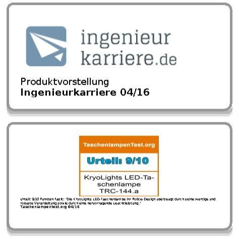 KryoLights LED-Taschenlampe TRC-144.a inkl. Akku und Ladegerät 1000 lm, IP44 - 7