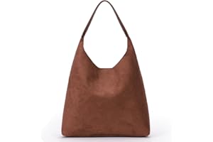 GSenhui Borsa da donna in pelle scamosciata, grande borsa shopper da donna, borsa a tracolla, borsa a tracolla, borsa a mano, colore marrone