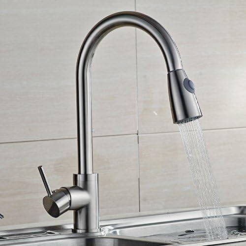 AWXJX Mixer Water Tap Hot and cold copper Pull out kitchen Brushed Rotating