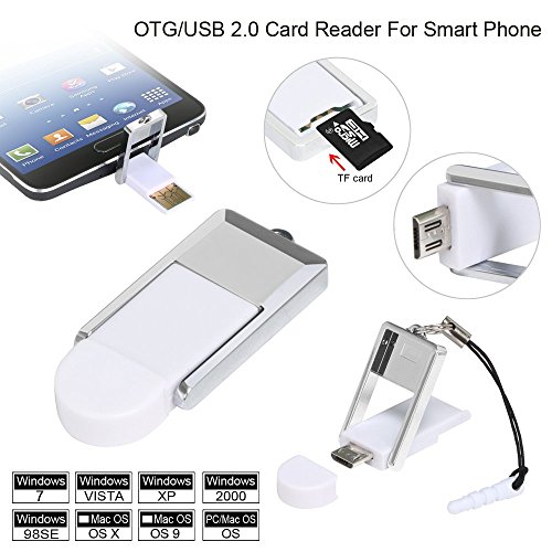 TRIXES Micro-SD-Kartenleser mit USB-Anschluss für PC und Micro USB OTG für Smartphones und Tablets - 8