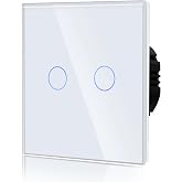 BSEED Touch Switch Wall Light, Glass Panel with Pilot Light, Without Wifi | Touch Switch with Indicator Light, LED Backlight,