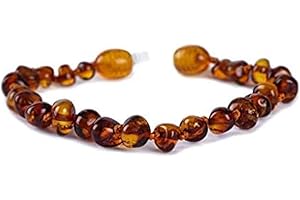 Baby J's - Coloured Bracelet/Anklet - Premium Amber Bracelet - Handcrafted with 100% Baltic Amber - Fitted with a Safety Screw Clasp - Knotted to Prevent Scattering