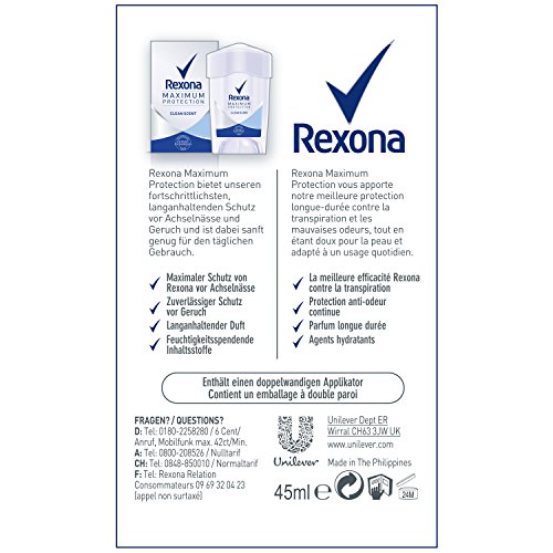 Rexona Maximum Protection Clean Scent Anti-Transpirant, Damen Deo Cremestick, 3er pack (3 x 45 ml) - 7