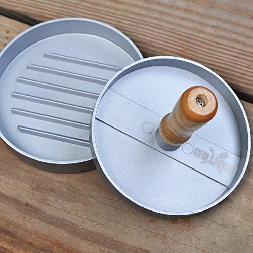 Profi Hamburgerpresse – Aluminium beschichtet – Immer perfekte Burger – 10 Jahre Garantie – Mr Grill Qualitätsprodukt